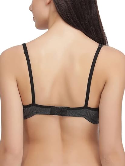 Clovia Cotton-Rich Non-Padded Full-Cup T-Shirt Bra – Wire-Free, Dark Grey